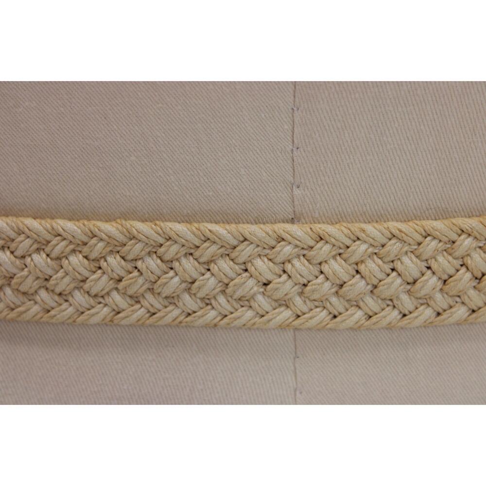 Vintage Trafalgar Belt Size M Woven Jute Cotton Leather Belt Ivory & Brown USA - Picture 5 of 10